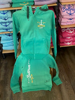 Baltrum Damen Hoodie-Jacke "Mint mit weiß"