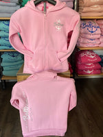 Neu Kinder Hoodie Jacke"in Rosa mit Silber"