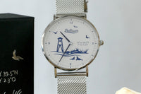 Baltrum Uhr mit Metallarmband und weißem Ziffernblatt